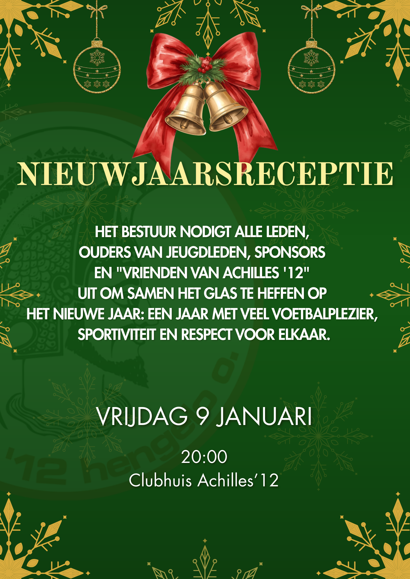 Uitnodiging nieuwjaarsreceptie