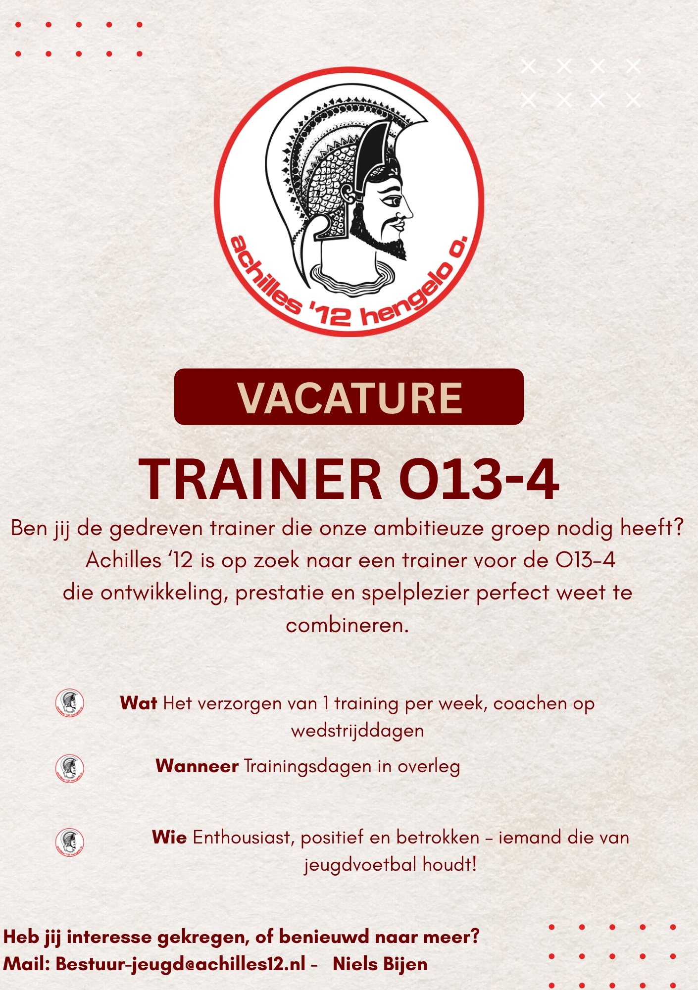 3 Nieuwe vrijwilligersvacatures bij Achilles