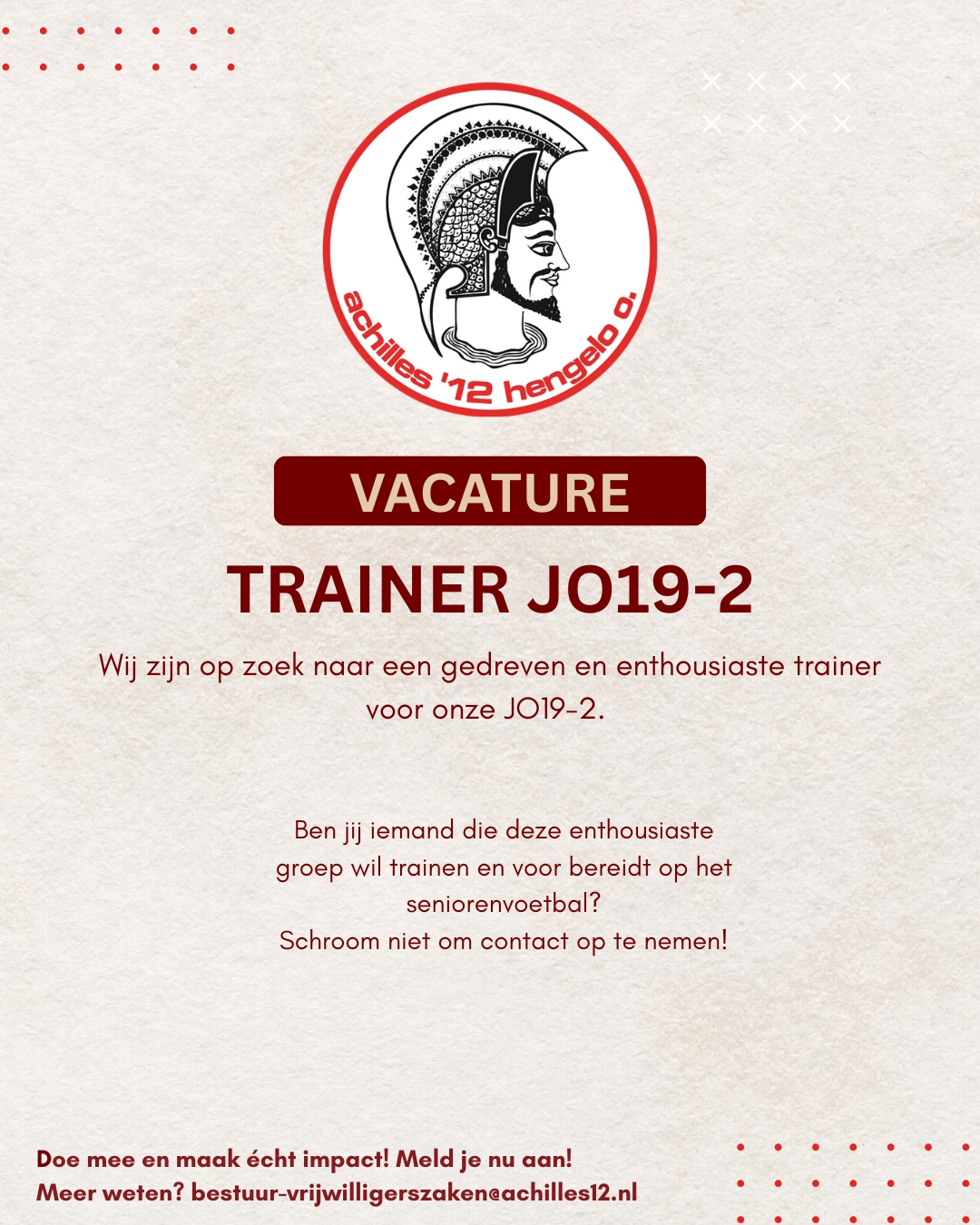 Vacature trainer JO 19-2