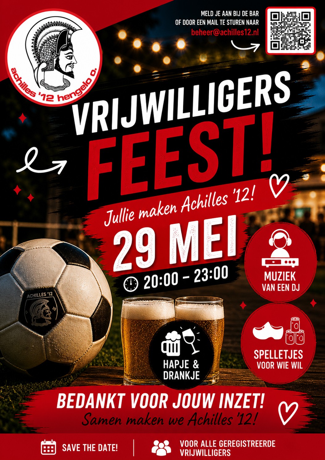 Uitnodiging Vrijwilligersfeest
